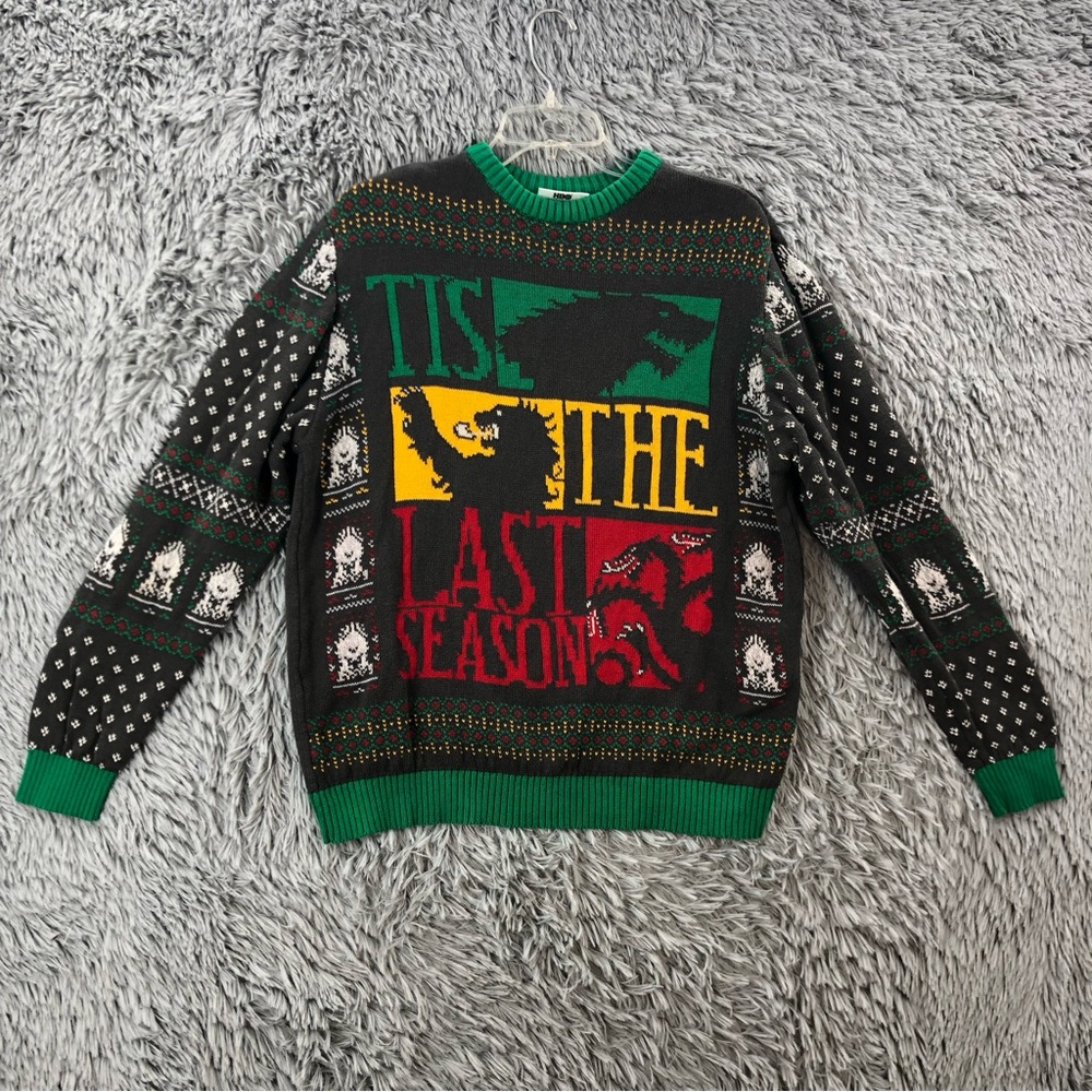 HBO Game of Thrones Sweater Unisex XL Logo It’s The Last Season Long Sleeve